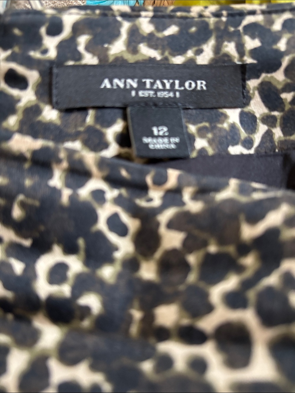 Ann Taylor Leopard Pencil Skirt - Black and Tan - Picture 4 of 5